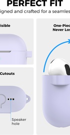 AhaStyle Colorful Silicone Case for Airpods 4 Lavender