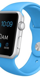Apple Watch Sport 42mm Silver Aluminum Case with Blue Sport Band (MJ3Q2)