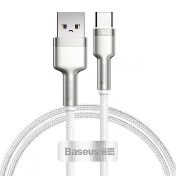 Baseus Cafule Metal Data Type-C 66W (2m) Silver White