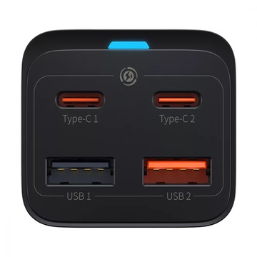 Baseus GaN3 Pro 65W (2 Type-C + 2 USB) + Кабель Type-C to Type-C 100W (1m) (CCGP040101)