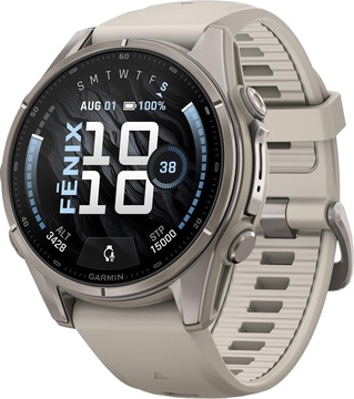 Garmin Fenix 9 43mm Titanium with Fog Gray Silicone Band (010-04761-00/01)