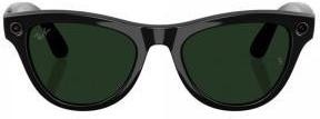Ray-Ban Meta Skyler Gen 2 Stand.Shiny Black Frame/Clear to Graphite Green Transit.Lenses RW4014 601/1M 52-20