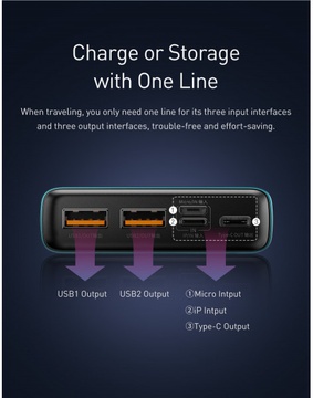 Baseus DZ-JD1 Adaman Digital Display 22.5W 40000 mAh Quick Charge Black (PPAD020001)