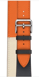 Apple Watch Hermes Series 4 GPS + Cellular 40mm Stainless Steel Case with Indigo/Craie/Orange Swift Leather Double Tour (MU7K2)