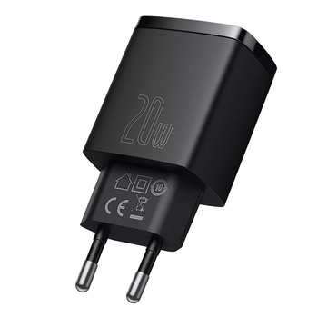 Baseus Compact Quick Charger 20W QC+ PD (1Type-C + 1USB) Black (CCXJ-B01)