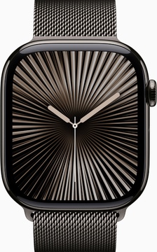 Apple Watch Series 10 GPS + Cellular 46mm Slate Titanium Case With Slate Milanese Loop - S/M (MC7R4)