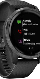 Garmin Venu Slate Stainless Steel Bezel w. Black and Silicone B. (010-02173-11)