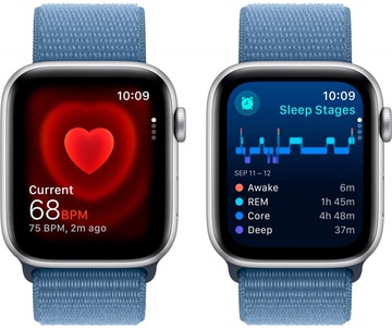 Apple Watch SE 2 GPS 44mm Silver Aluminium Case with Winter Blue Sport Loop (MREF3)
