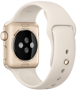 Apple Watch Sport 38mm Gold Aluminum Case Antique White Sport Band (MLCJ2) CPO