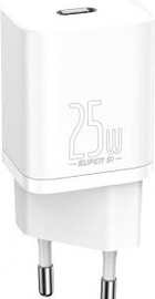 Baseus Super Silicone PD Charger 25W + Cable Type-C to Type-C 3A 1m White (TZCCSUP-L02)