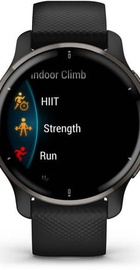 Garmin Venu 2 Plus Slate Stainless Steel Bezel with Black Case and Silicone Band (010-02496-11)