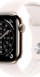 Apple Watch Series 11 GPS + Cellular 42mm Gold Titanium Case w. Light Blush Sport Band - S/M (MF8W4)