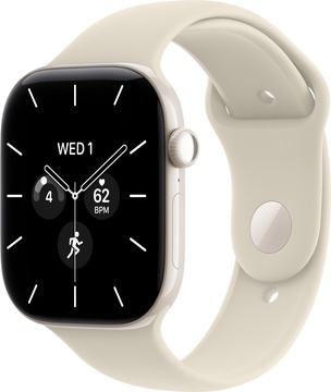 Apple Watch Series 12 GPS + Cellular 46mm Pearl White Ceramic Case with Sand Sport Band M/L (MJH24)