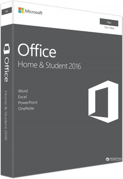 Microsoft Office Mac Home and Student 2016 English Medialess P2 (GZA-00997)