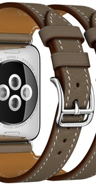 Apple Watch Hermes Leather Double Buckle Cuff 38mm/40mm/41mm/42mm Etoupe Swift (MNHR2)