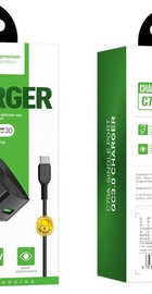 Hoco C70A Cutting-edge + Type-C QC3.0 EU (1USB) Black