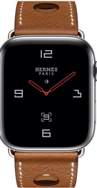 Apple Watch Hermes Series 4 GPS + Cellular 44mm Stainless Steel Case with Fauve Grained Barenia Leather Single Tour Rallye (MU9D2)