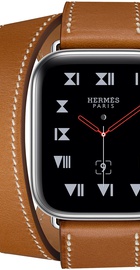 Apple Watch Hermes Series 4 GPS + Cellular 40mm Stainless Steel Case with Fauve Barenia Leather Double Tour (MU6P2)