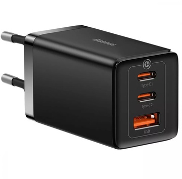 Baseus GaN5 Pro 65W (2 Type-С+USB ) + Кабель Type-C to Type-C 100W (1m)