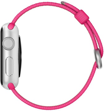 Apple Watch Sport 38mm Silver Aluminum Case with Pink Woven Nylon (MMF32)
