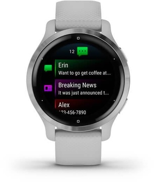 Garmin Venu 2S Silver Stainless Steel Bezel with Mist Gray Case and Silicone Band (010-02429-12)