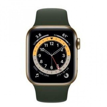 Apple Watch Series 6 GPS + Cellular 44mm Gold Stainless Steel Case w. Cyprus Green Sport B. (M07N3/M09F3)