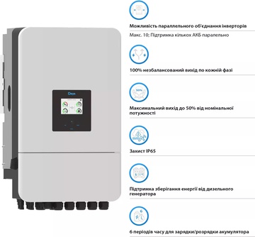 Deye SUN-20K-SG05LP3-EU-SM2 20KW 48V 2 MPPT Wi-Fi 220/380V Трифазний