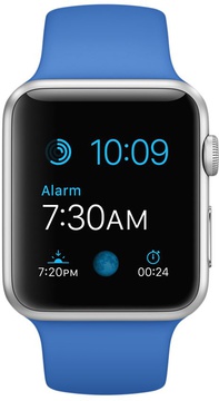 Apple Watch Sport 42mm Silver Aluminum Case with Royal Blue Sport Band (MMFM2)