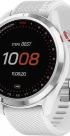 Garmin Approach S42 Polished Silver with White Band (010-02572-01)