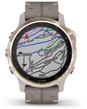 Garmin Fenix 6S Pro Solar Edition Light gold with shale grey suede band (010-02409-26)