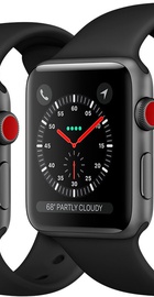 Apple Watch 42mm Series 3 GPS + Cellular Space Gray Aluminum Case with Black Sport Band (MQK22)