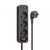 Hoco NS2 (3 розетки + 3 USB) Black 1.8m