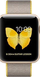 Apple Watch 38mm Series 2 Gold Aluminum Case with Yellow/Light Gray Woven Nylon (MNP32)