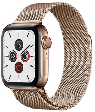 Apple Watch Series 5 GPS + Cellular 40mm Gold Stainless Steel Case with Gold Milanese Loop (MWWV2)