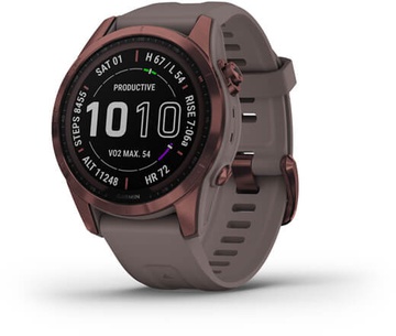 Garmin Fenix 7S Sapphire Solar Dark Bronze Titanium w. Shale G. Band (010-02539-28/29)