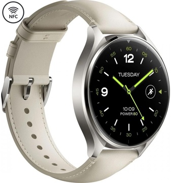 Xiaomi Watch 2 Titan Gray Case with White Leather Strap (BHR9306GL)