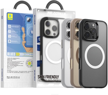 Blueo Frosted Anti-Drop Case for iPhone 16 with MagSafe Black