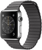 Apple Watch 42mm Stainless Steel Case with Storm Gray Leather Loop Medium (MMFX2)