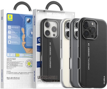 Blueo Leather Case for iPhone 16 Pro Max with MagSafe Black