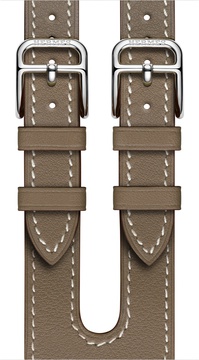 Apple Watch Hermes Leather Double Buckle Cuff 38mm/40mm/41mm/42mm Etoupe Swift (MNHR2)