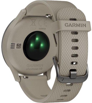 Garmin VIVOMOVE HR SPORT BLACK WITH SANDSTONE SILICONE BAND ONE SIZE (010-01850-03)