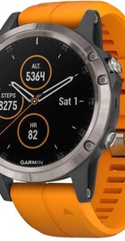 Garmin Fenix 5 Plus Sapphire Titanium with Orange Silicone (010-01988-73)
