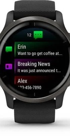 Garmin Venu 2 Slate Stainless Steel Bezel with Black Case and Silicone Band (010-02430-11/01)