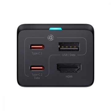 Baseus GaN5 Pro 67W (USB+2Type-C+HDMI) 1.5m + Кабель Type-C to Type-C 100W (1m)