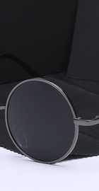 R. Bcollection Stimpank Round Sunglasses Woman (Black Frame, Grey Lenses)
