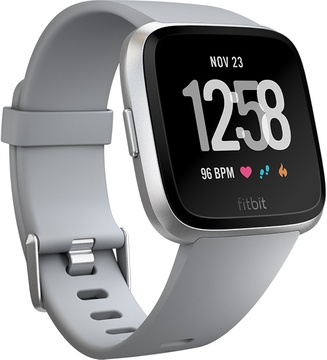 Fitbit Versa, Gray/Silver Aluminum (FB505SRGY)