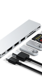 Satechi Aluminum USB-C Pro Hub Slim Adapter Silver (ST-HUCPHSS)