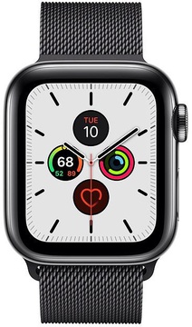 Apple Watch Series 5 GPS + Cellular 40mm Space Black Stainless Steel Case with Space Black Milanese Loop (MWWX2, MWX92)
