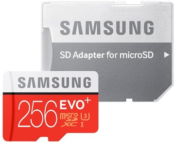 Samsung microSDXC 256GB EVO Plus Class 10 UHS-I U3 + SD Adapter (MB-MC256DA)