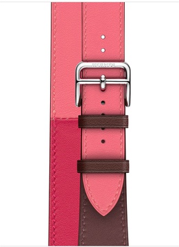Apple Watch Hermes Series 4 GPS + Cellular 40mm Stainless Steel Case with Bordeaux/Rose Extreme/Rose Azalee Swift Leather Double Tour (MU6R2)